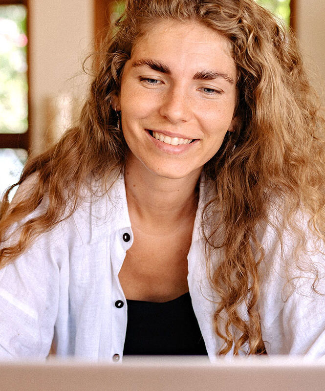 Woman Working on Laptop